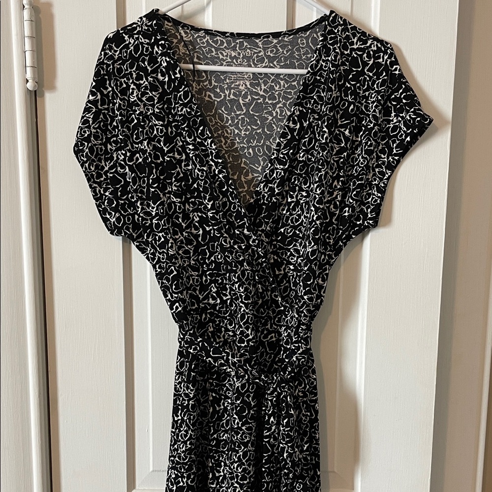 Nine West Black and White Patterned Dress